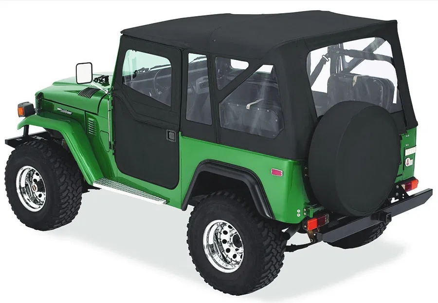 51464-15 – BESTOP Soft Top, Black Denim Fabric Without Doors With Clear Vinyl Windows Without Sun Roof Includes Hardw...